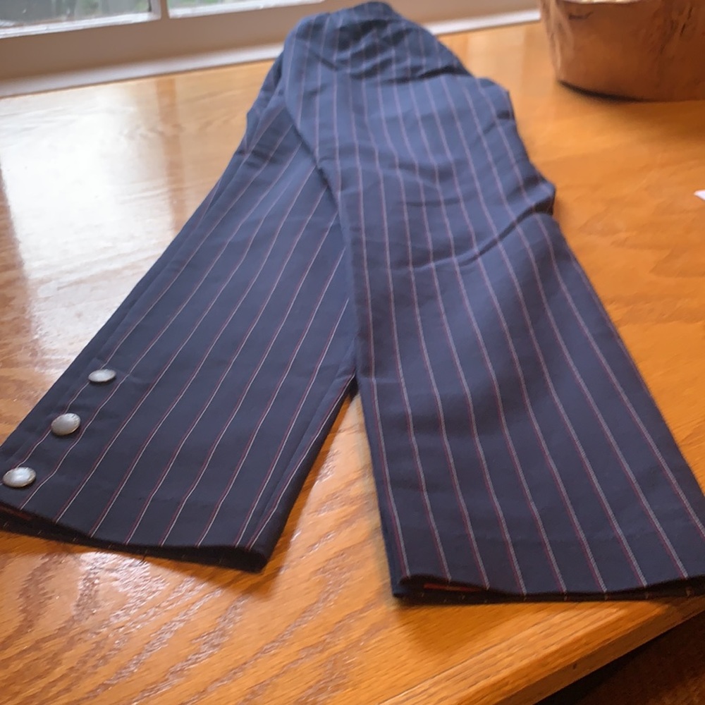 Rag & Bone Navy Stripe Simone Snap Pant - image 4